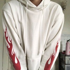 Brandy Melville flame white hoodie